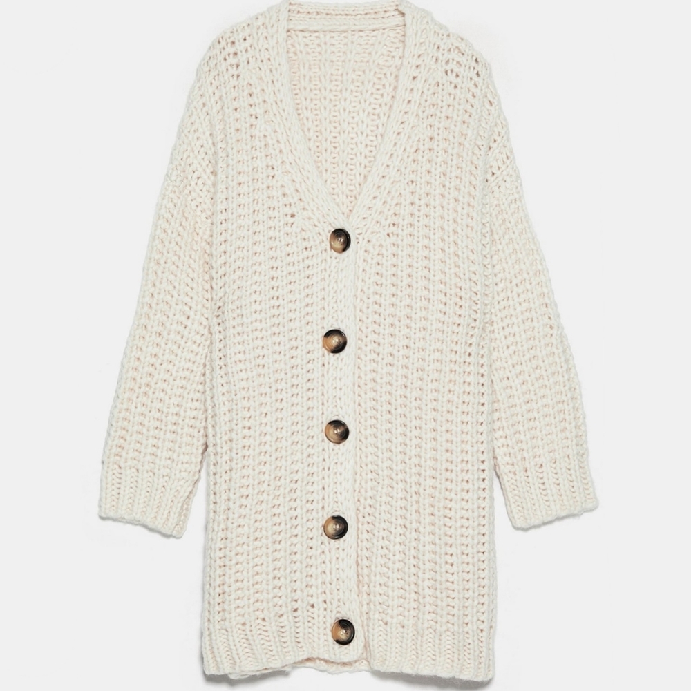 NWT ZARA CHUNKY KNIT CARDIGAN TRF!